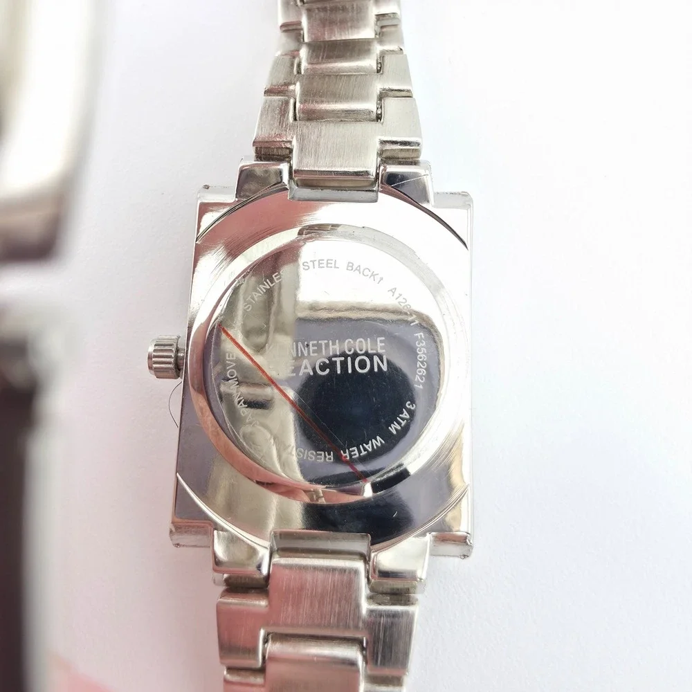 New! KENNETH COLE REACTION Ladies Watch Crystal Indices St. Steel 6.75